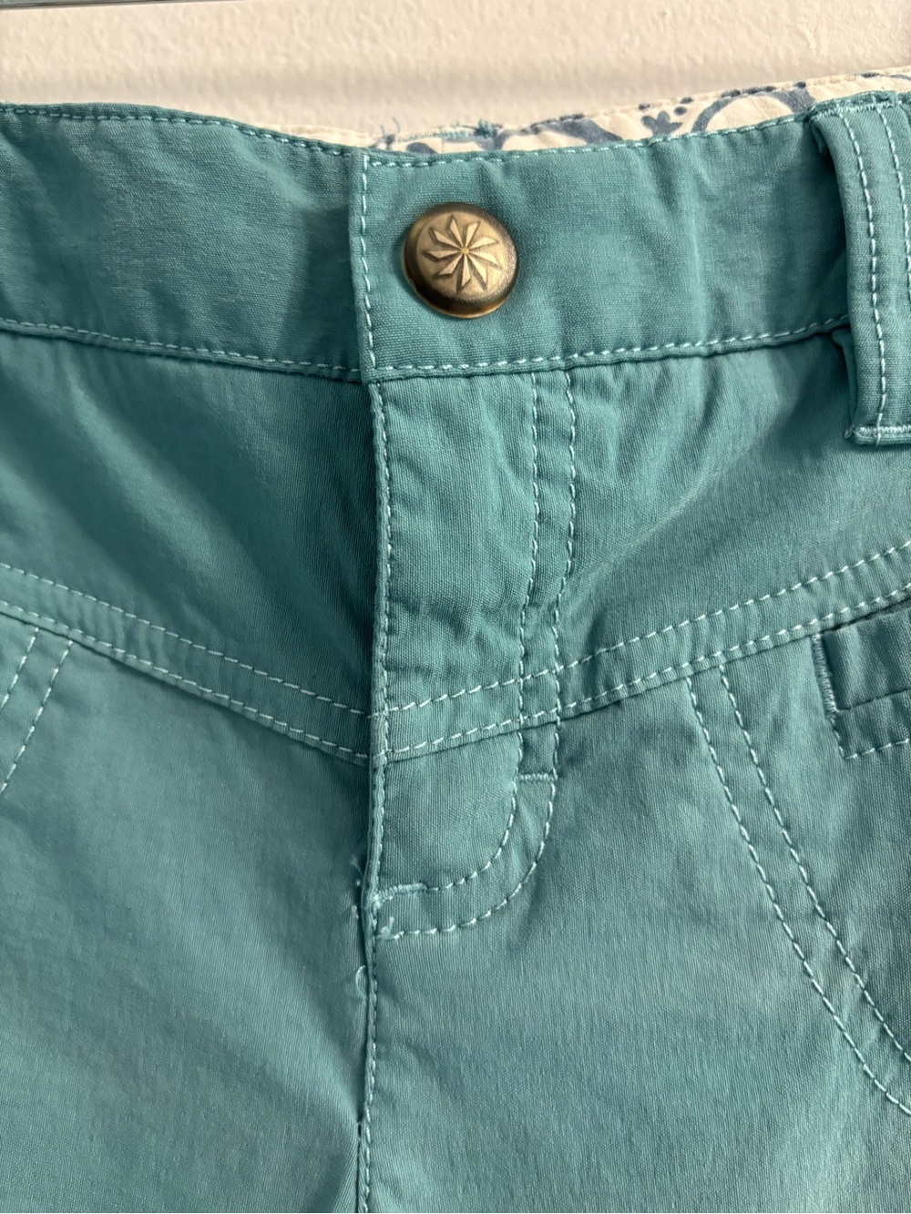 Athleta Trekkie Hiking Shorts Size 6 Teal Blue Green Outdoor Gorpcore Trail - Picture 6 of 14